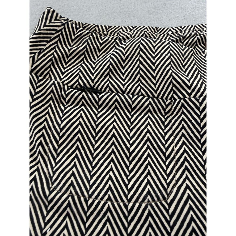 J McLaughlin Carmel Catalina Cloth Pants Black Chevron Wide Straight Leg Size S - Picture 3 of 15